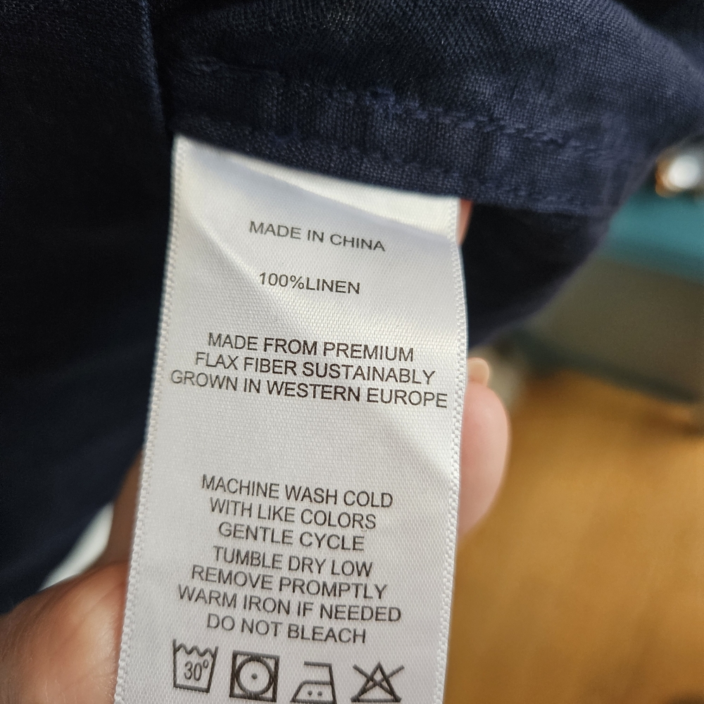 Quince 100% European Linen Short Sleeve Swing Dress - Picture 7 of 9
